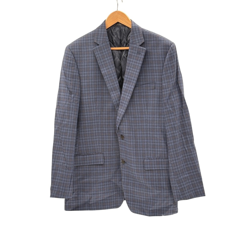 Lauren Ralph Laure Blazer Sport Coat‎ Men Size 42 L Plaid Blue